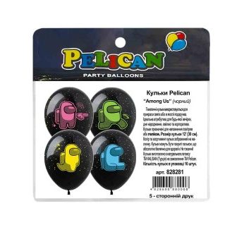 Шарики 12“ (30см) «Among Us» черный 10шт Черный Pelican 828281 Шарики 12“ (30см) “Among Us“ черный 10шт Черный Pelican 828281