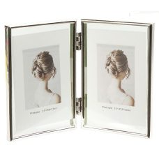 Металева настільна фоторамка на 2 фото розміром 10×15 см Silver 4R 12001F6S