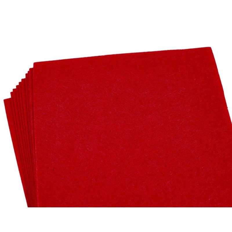 Фетр hard 170GSM 1,2мм Червоний (10шт) А4 HQ170-001 Фетр hard 170GSM 1,2мм Червоний (10шт) А4 HQ170-001