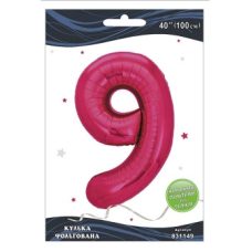 Шарик фольгированный цифра “9“ фуксия 40“(100см) Pelican Розовый Pelican (831149) Шарик фольгированный цифра “9“ фуксия 40“(100см) Pelican Розовый Pelican (831149)
