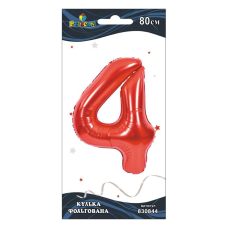 Цифра фольгированная Pelican, “4“ КРАСНАЯ 80см 830844 Цифра фольгированная Pelican, “4“ КРАСНАЯ 80см 830844