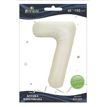 Шарик фольгированный цифра «7» молочный 40“(100см) Pelican Бежевый Pelican (831107) Шарик фольгированный цифра “7“ молочный 40“(100см) Pelican Бежевый Pelican (831107)