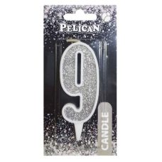 Свічка для торта цифра “9“ СРІБРО 7 см, TM Pelican 867029 Свічка для торта цифра “9“ СРІБРО 7 см, TM Pelican 867029