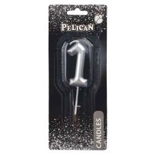 Свічка для торта Pelican “1“ Срібло 5 см 865021 Свічка для торта Pelican “1“ Срібло 5 см 865021