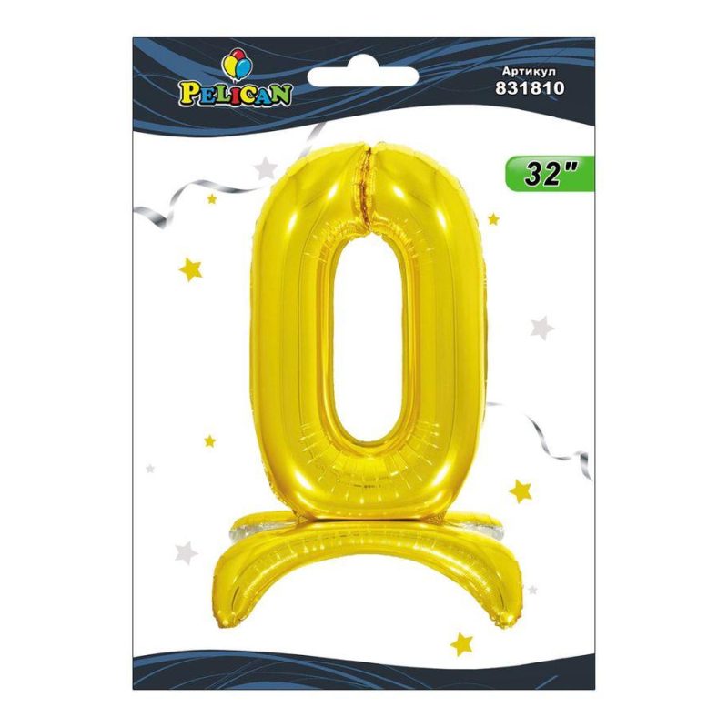 Цифра на подставке Pelican, «0» золото 80см 831810 Цифра на подставке Pelican, “0“ золото 80см 831810