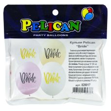Кульки повітряні Pelican 12“ (30 см) “BRIDE“ 10 шт/уп 828017 Кульки повітряні Pelican 12“ (30 см) “BRIDE“ 10 шт/уп 828017