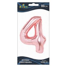 Цифра фольгированная Pelican, “4“ золотое розовое 80см 830834 Цифра фольгированная Pelican, “4“ золотое розовое 80см 830834