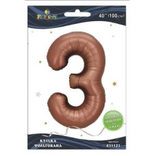 Шарик фольгированный цифра “3“ коричневая 40“(100см) Pelican Коричневый Pelican (831123) Шарик фольгированный цифра “3“ коричневая 40“(100см) Pelican Коричневый Pelican (831123)