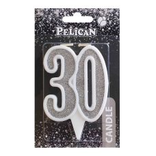 Свічка ювілейна “30“ СРІБЛО 7 см, TM Pelican 867230 Свічка ювілейна “30“ СРІБЛО 7 см, TM Pelican 867230