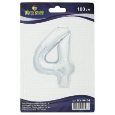 Цифра фольгированная Pelican, “4“ серебр 100см 831024 Цифра фольгированная Pelican, “4“ серебр 100см 831024