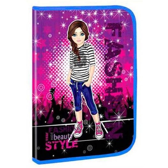 Папка А4 пластикова на змійці з глітером Kidis «Fashion Style» 7158 Папка А4 пластикова на змійці з глітером Kidis “Fashion Style“ 7158