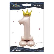 Шарик фольгированный цифра с короной на подставке “1“ розовая Blush 40“(100см) Pelican Розовый Pelican Шарик фольгированный цифра с короной на подставке “1“ розовая Blush 40“(100см) Pelican Розовый Pelican