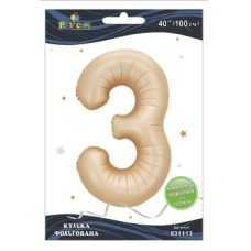 Шарик фольгированный цифра “3“ латте 40“(100см) Pelican Бежевый Pelican (831113) Шарик фольгированный цифра “3“ латте 40“(100см) Pelican Бежевый Pelican (831113)