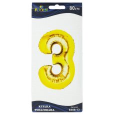 Цифра фольгированная Pelican, “3“ золото 80см 830813 Цифра фольгированная Pelican, “3“ золото 80см 830813