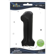 Шарик фольгированный цифра “1“ черная 40“(100см) Pelican Черный Pelican (831151) Шарик фольгированный цифра “1“ черная 40“(100см) Pelican Черный Pelican (831151)