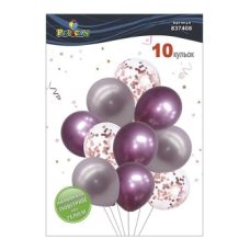 Набор из 10 латексных шариков “Изысканный розовый“ хром, Pelican (837408)