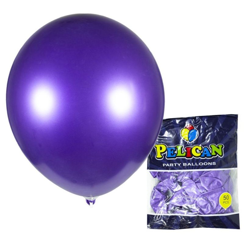 Шарики воздушные Pelican 12“ (30 см) фиолетовый хром 50шт/уп 1250-605