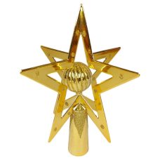 Верхівка для ялинки різдвяна Зірка 3D золота, 20 см 11555265 gold Верхівка для ялинки різдвяна Зірка 3D золота, 20 см 11555265 gold
