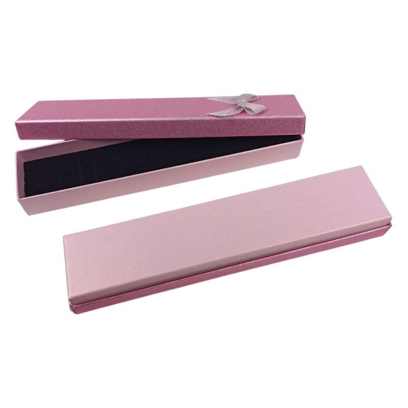 Подарункова коробка ювелірна, 4,5 х 20 х 2,5см, рожева J00320 pink
