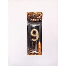 Свічка для торта Pelican “9“ ЗОЛОТО 5 см 865019 Свічка для торта Pelican “9“ ЗОЛОТО 5 см 865019