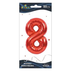 Цифра фольгована Pelican, “8“ ЧЕРВОНА 80см 830848