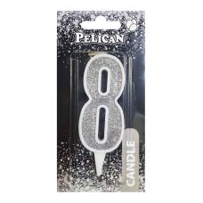 Свічка для торта цифра “8“ СРІБЛО 7 см, TM Pelican 867028 Свічка для торта цифра “8“ СРІБЛО 7 см, TM Pelican 867028
