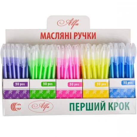 Ручка масляна 0,7мм «Alfa» «С» 8007 мікс Ручка масляна 0,7мм “Alfa“ “С“ 8007 мікс