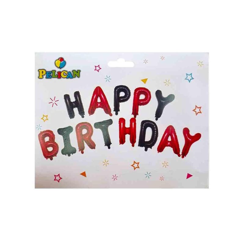Набор из 13 шаров-букв, HAPPY BIRTHDAY 40см, красно-черный 837107 Набор из 13 шаров-букв, HAPPY BIRTHDAY 40см, красно-черный 837107