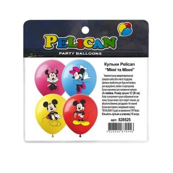 Кульки 12“ (30см) «Мікі та Мінні» 10 шт Pelican 828525 Кульки 12“ (30см) “Мікі та Мінні“ 10 шт Pelican 828525