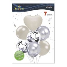 Набор из 7 шаров “Сердце, молочный микс с хромом“ Pelican (837303) Набор из 7 шаров “Сердце, молочный микс с хромом“ Pelican (837303)