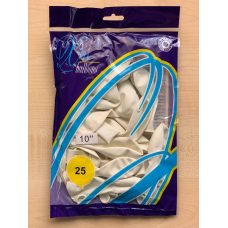 Шарики воздушные Balloons 10“ (26 см) пастель белый 25шт/уп 1025-801