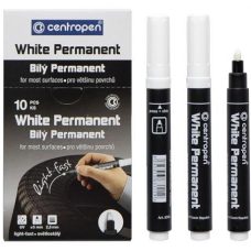 Маркер “Centropen“ Permanent товстий круглий (білий)