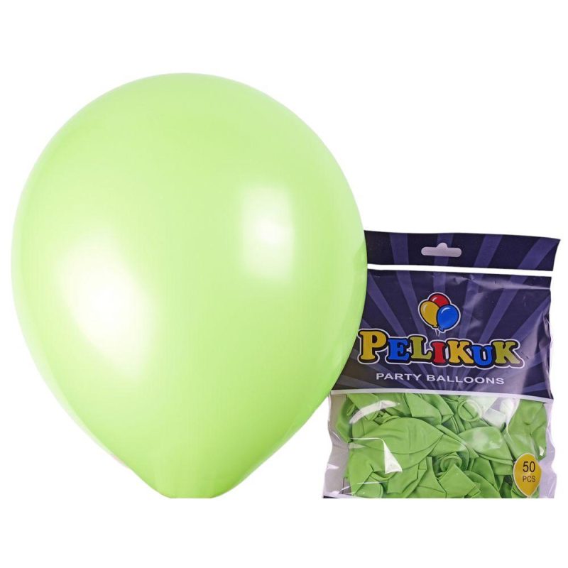Кульки круглі Pelikuk 13“ (33 см) пастель салатний 50шт/уп 1350C-109 Кульки круглі Pelikuk 13“ (33 см) пастель салатний 50шт/уп 1350C-109