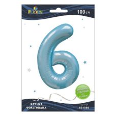 Шарик цифра фольгированная Pelican “6“ ГОЛУБНАЯ 100см 831086 Шарик цифра фольгированная Pelican “6“ ГОЛУБНАЯ 100см 831086