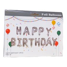 Набор из 13 шариков HAPPY BIRTHDAY 16“ серебро 10433