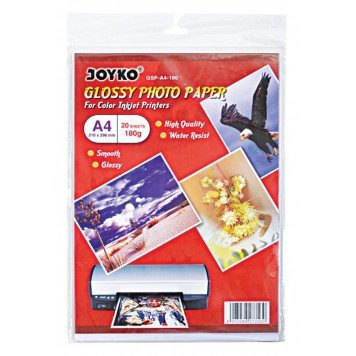 Фотопапір глянцевий А4 20 аркушів 180g «JOYKO» GSP-A4-180 Фотопапір глянцевий А4 20 аркушів 180g “JOYKO“ GSP-A4-180