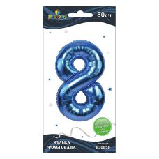 Цифра фольгована Pelican, “8“ Синя 80см 830858