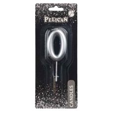Свічка для торта Pelican “0“ Срібло 5 см 865020