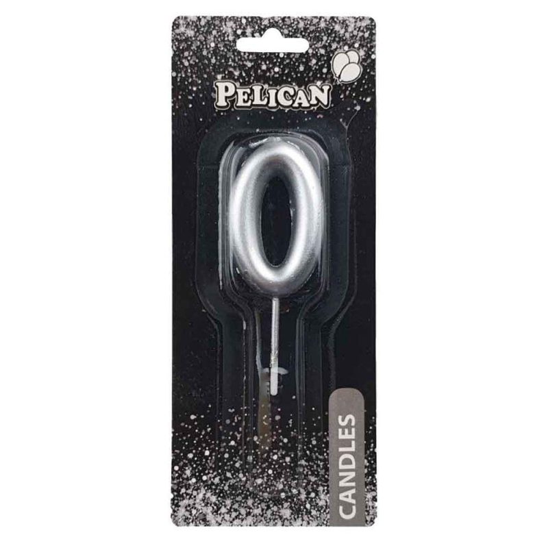 Свеча для торта Pelican «0» Серебро 5 см 865020 Свеча для торта Pelican “0“ Серебро 5 см 865020