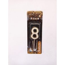 Свічка для торта Pelican “8“ ЗОЛОТО 5 см 865018 Свічка для торта Pelican “8“ ЗОЛОТО 5 см 865018