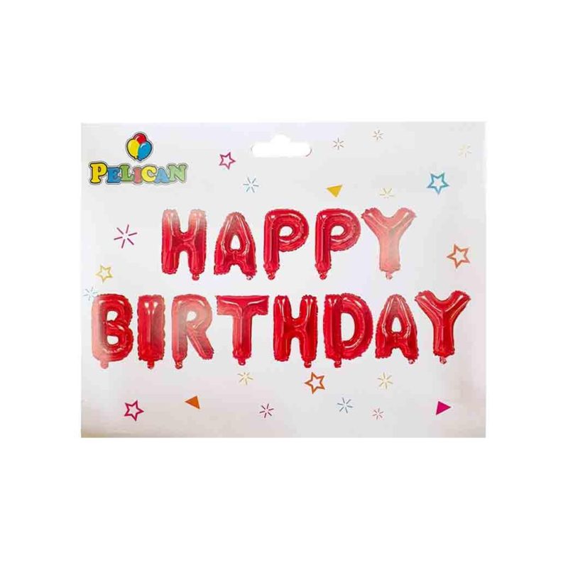Набор из 13 шаров-букв, HAPPY BIRTHDAY 40см, красный 837108 Набор из 13 шаров-букв, HAPPY BIRTHDAY 40см, красный 837108