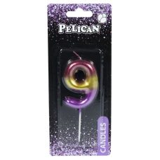 Свічка для торта Pelican “9“ РАДУЖНА 6 см 866069 Свічка для торта Pelican “9“ РАДУЖНА 6 см 866069