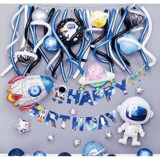 Фотозона з повітряних куль “Happy birthday“ Космос T-8708