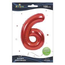Цифра фольгована Pelican, “6“ червона 100 см 831046