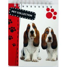 Блокнот біле тло, А6 верхня пружина, 100 аркушів офсет, клітка “Pet Collection“, обкладинка м“яка 139010 Блокнот біле тло, А6 верхня пружина, 100 аркушів офсет, клітка “Pet Collection“, обкладинка м“яка 139010