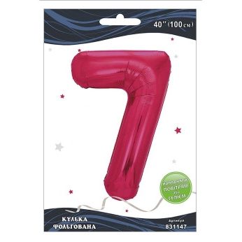Шарик фольгированный цифра «7» фуксия 40“(100см) Pelican Розовый Pelican (831147) Шарик фольгированный цифра “7“ фуксия 40“(100см) Pelican Розовый Pelican (831147)
