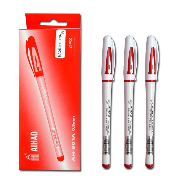 Ручка гелевая красная Aihao AH801A Ручка гелевая красная Aihao AH801A