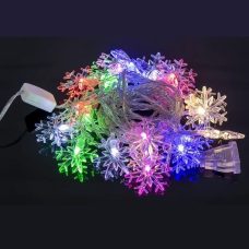 Гірлянда електрична “Сніжинки“ 20шт 4М LED кольорова D-19
