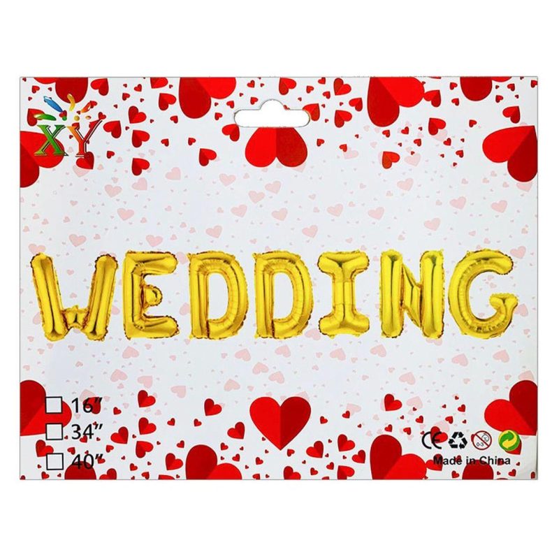 Набор из 7 шариков, WEDDING 16“ ЗОЛОТО 837221 Набор из 7 шариков, WEDDING 16“ ЗОЛОТО 837221