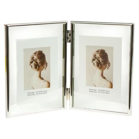 Металлическая настольная фоторамка на 2 фото размером 13×18 см Silver 5R 12001F7S Металлическая настольная фоторамка на 2 фото размером 13×18 см Silver 5R 12001F7S